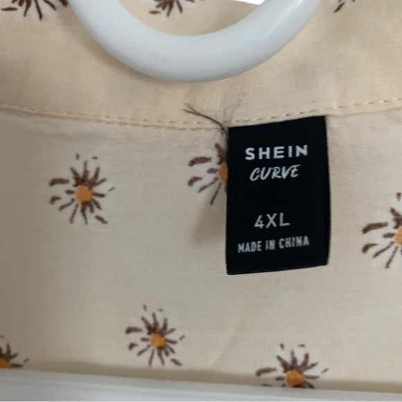 SHEIN Curve Daisy Printed Full Button Tunic Top/Dress 4Xl - Picture 6 of 6